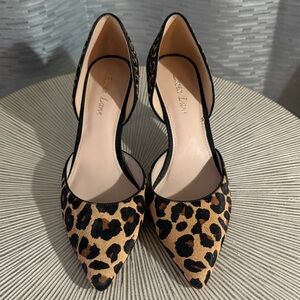 Essex Lane Leopard Print Heels (real cow hair fur)